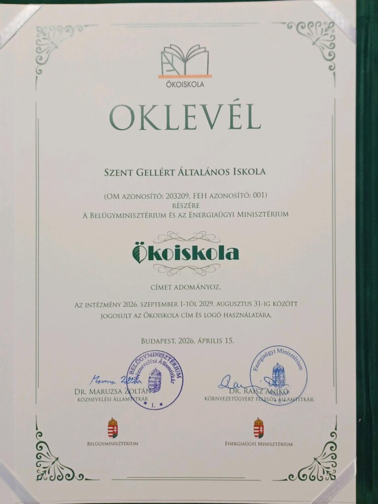 Ökoiskola cím